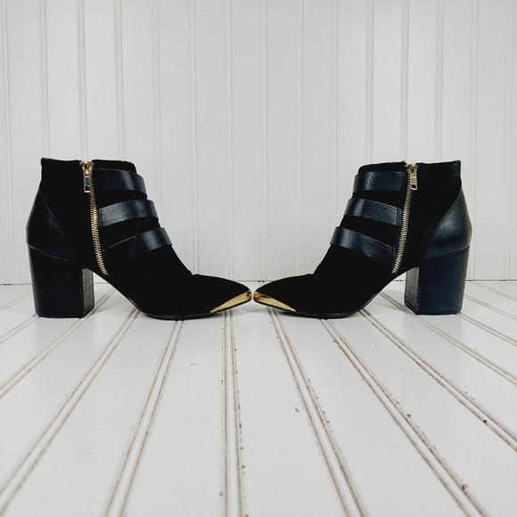 Report Signature Fairfield Black Suede Buckled Ankle Boots K446 - Picture 7 of 13